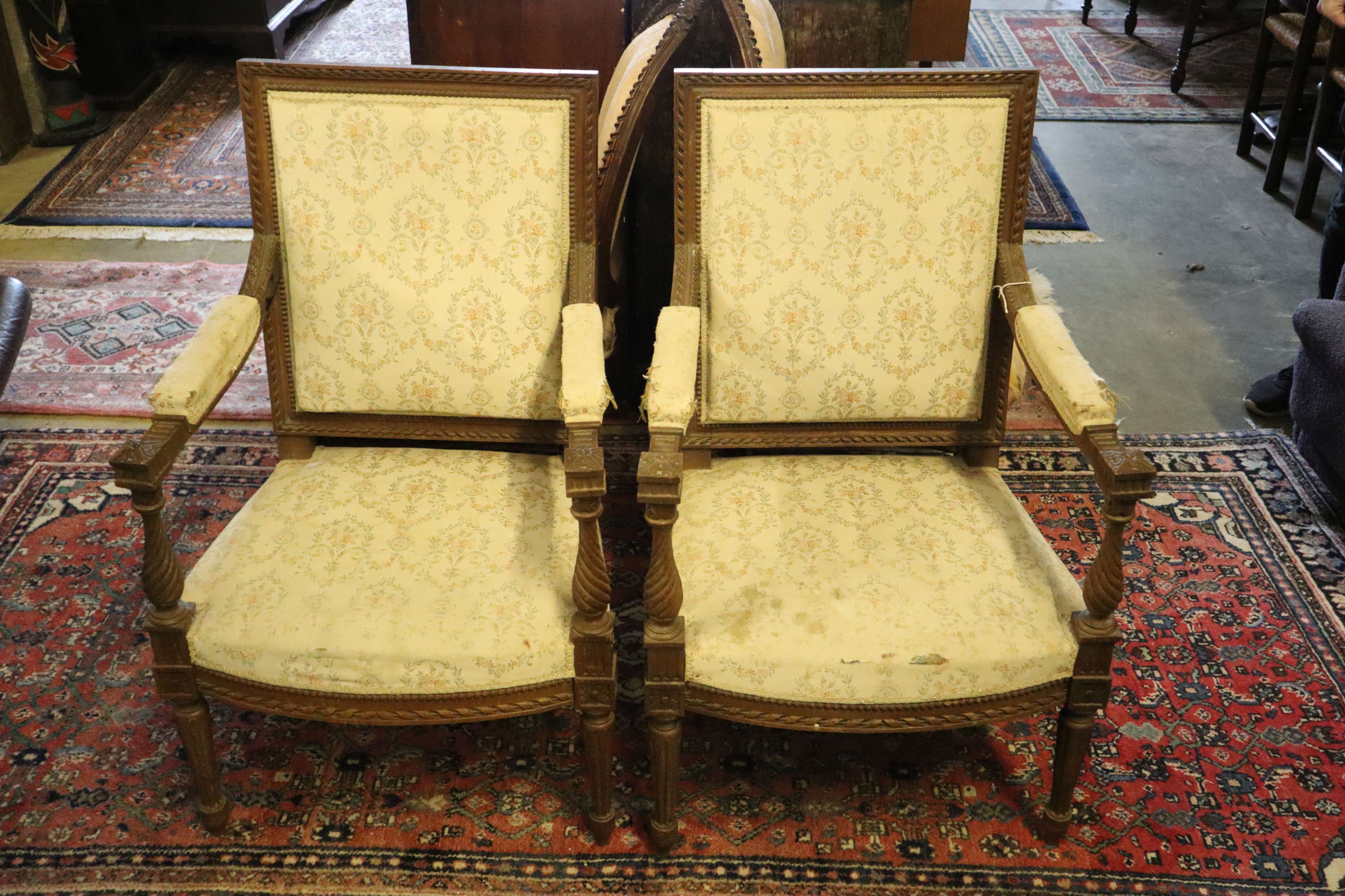 Two pairs of fauteuils